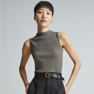 NWT The Luxe Micro-Rib Funnel-Neck Tank